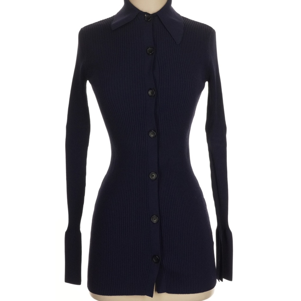 A.L.C. Midnight Blue Ribbed Cardigan